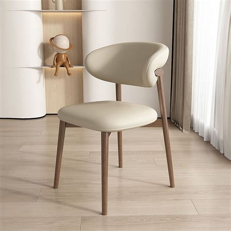 Hernest | Modern Solid Wood Set of 2 Dining Chairs PU Leather ...