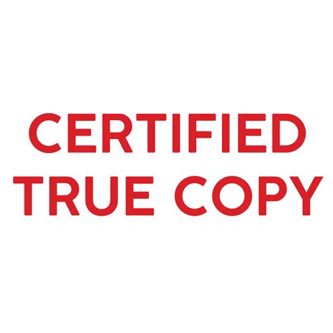 CERTIFIED TRUE COPY Stamp