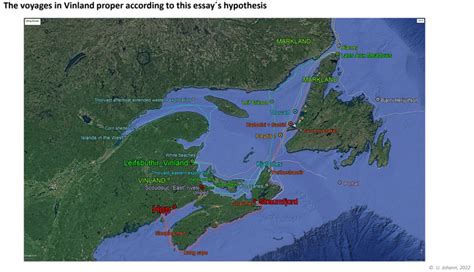 The Norse exploration of Vinland according to this article´s hypothesis. | Download Scientific ...