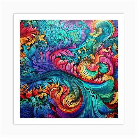 Abstract Psychedelic Abstract Painting Art Print by Kbauermeister - Fy