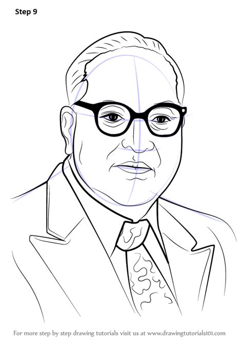 Step by Step How to Draw Babasaheb Ambedkar : DrawingTutorials101.com ...