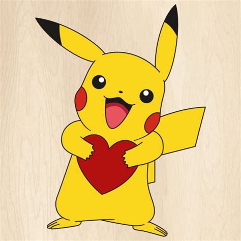 Pikachu Heart Svg | Pokemon Pikachu Heart PNG