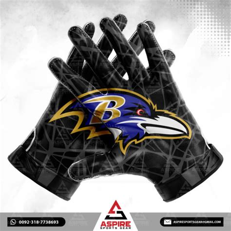 Custom American Football Receiver Gloves Ravens - Aspire Sports Gear