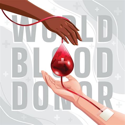 World Blood Donor Day Concept with Hands Donating Blood 7008726 Vector ...