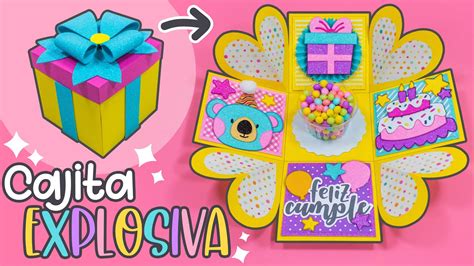 DIY: HERMOSA cajita EXPLOSIVA SORPRESA de cumpleaños *el MEJOR REGALO ...