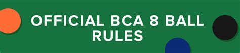 Official BCA 8 Ball Rules — Billiards.com, Inc