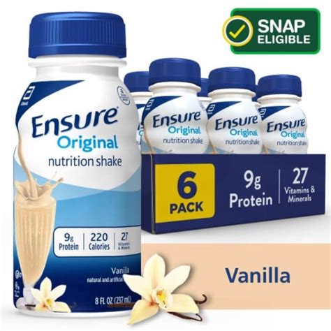 Ensure® Original Vanilla Ready-to-Drink Nutrition Shakes, 6 pk / 8 fl ...