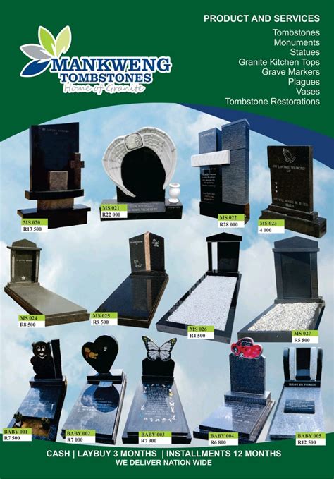 Tombstone Factory Catalogue | Mankweng Tombstones | 2023