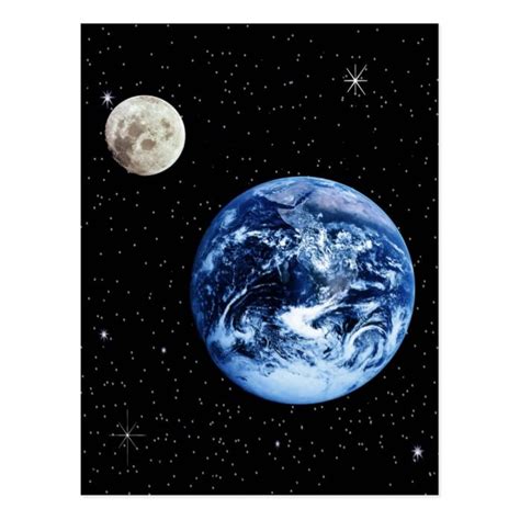 Earth and Moon Postcard | Zazzle | Earth drawings, Moon painting, Postcard