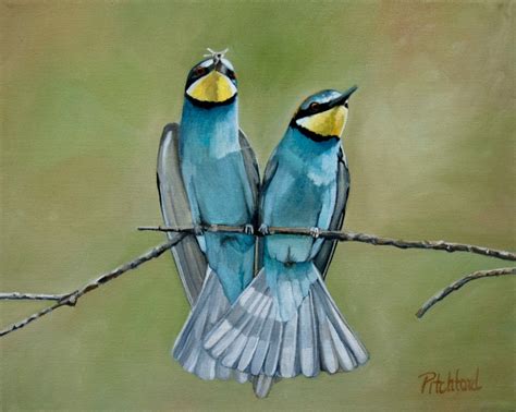 Blue Love Birds Original Oil Painting - Etsy