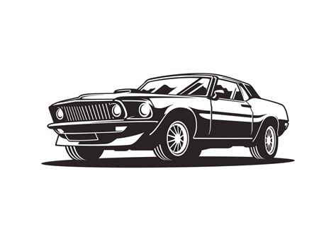 Classic Car Illustration. American Muscle Car 5081938 Vector Art at ...