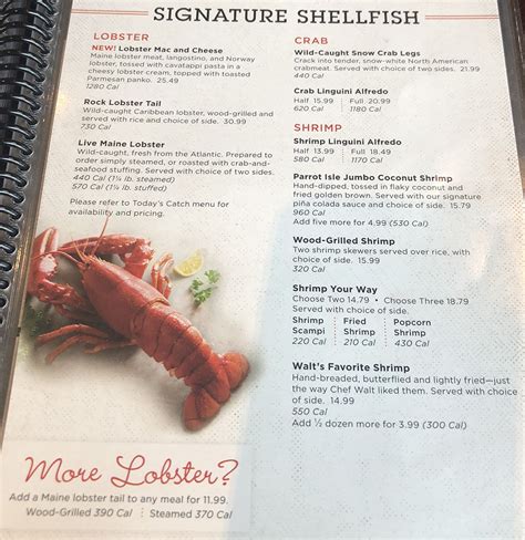 Red Lobster menu with prices – SLC menu