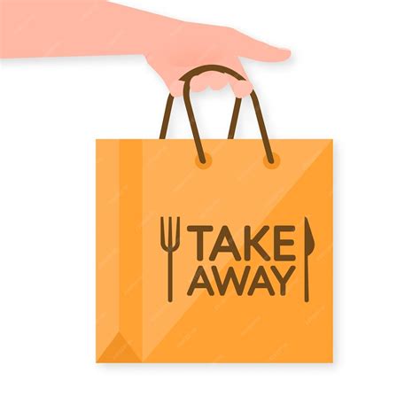 Premium Vector | Take away bag in flat style coffee shop logo vector template