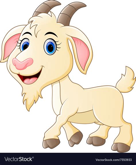 Cute goat cartoon Royalty Free Vector Image - VectorStock