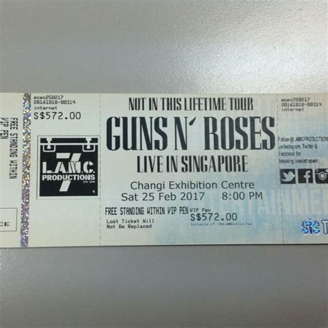 Guns & Roses Concert Tickets, Tickets & Vouchers, Event Tickets on Carousell