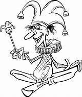 Cartoon jester Or Clown Comic Character coloring Page 13832417 Vector  sketch template
