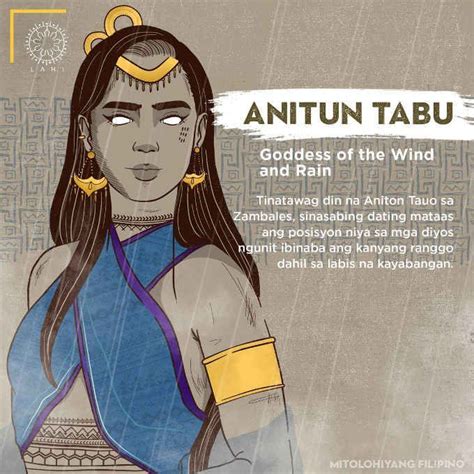 Anitun Tabu is also called Anitun Tauo in Zambales. It is said that she had a very high position ...