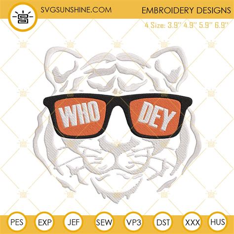 Who Dey Tiger Bengals Embroidery Design Files