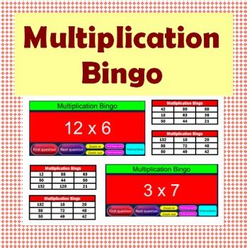 Multiplication Bingo by Stephen Peacock | TPT