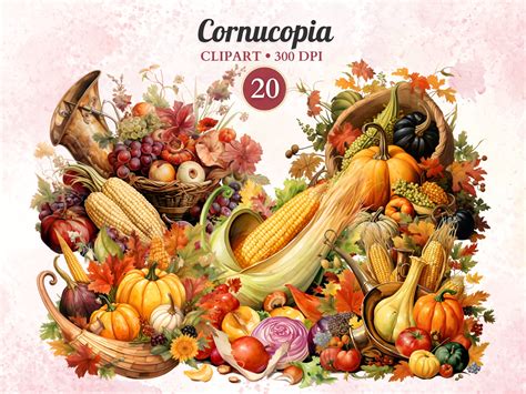 Cornucopia Clipart Harvest Pumpkin Harvest Cheetah Pumpkin - Etsy