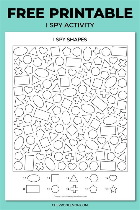 Free Printable I Spy Shapes for Kids