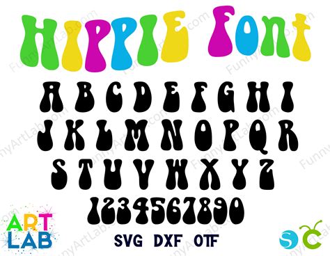 Hippie Font SVG Letters, Funky Font Svg, Hippie Letters Svg Cricut ...