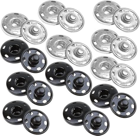 JOSDIOX Large Snaps for Sewing Big Sew on Snap Large Buttons 12 Sets Big Metal Snap Fastener ...