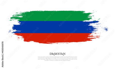 Dagestan flag brush concept. Flag of Dagestan grunge style banner ...