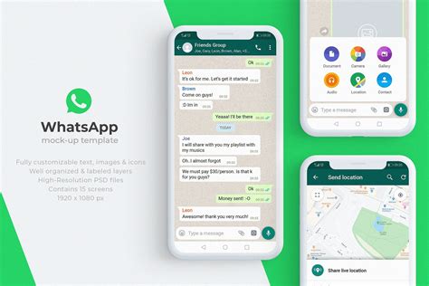 WhatsApp Mock-Up Template | App template, Templates, Mockup