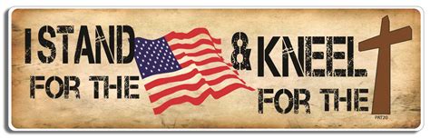 Political Bumper Sticker Car Magnet I stand for the flag and kneel for - Humper Bumper