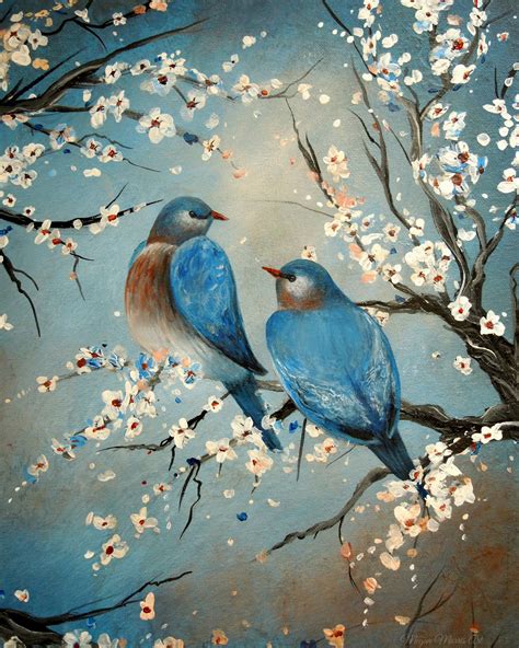 Bird Painting Acrylic, Love Birds Painting, Painting Canvases, Art ...