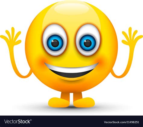 Happy emoji character Royalty Free Vector Image