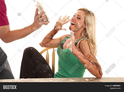 Woman Getting Pie Face Image & Photo (Free Trial) | Bigstock