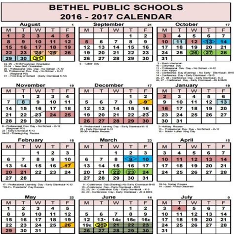 Bethel School Calendar, School Times, Bus Routes & More