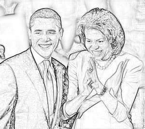 Obama Family Coloring Pages: Michelle and Barack Obama Smiling ...