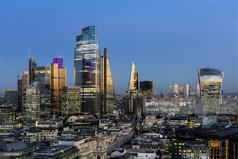 Stock Photo : Elevated View of The City of London's Financial District ...