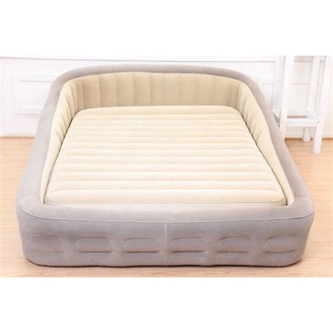 Bedroom Furniture Flocked Double Air Bed Mattress With Backrest - Super ...