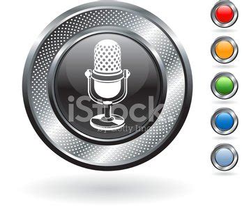 Microphone Royalty Free Vector Art On Metallic Button Stock Vector | Royalty-Free | FreeImages