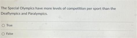 Which Paralympic sport does not have a classification | Chegg.com