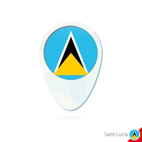 Saint Lucia flag location map pin icon on white background. 8073913 ...