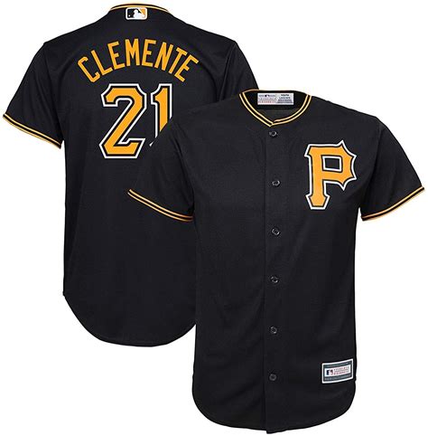 Youth kids Pittsburgh Pirates #21 Roberto Clemente black baseball Jersey