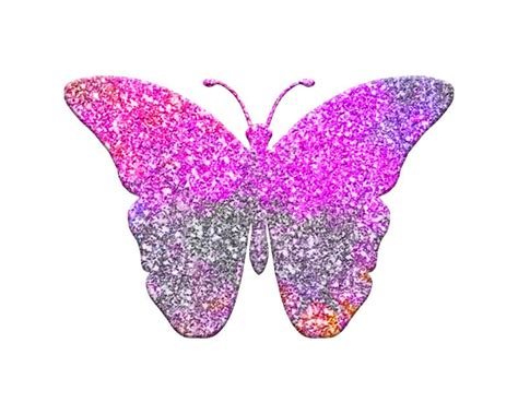 Isolated Butterfly Composed of Purple Glitter on White Background Stock ...