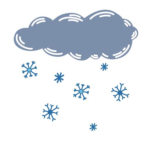 Clouds with snow. Snowflakes. Winter. Weather forecast. Meteorological. Cloudy weather symbol ...