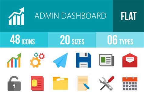 48 Admin Dashboard Flat Multicolor Icons (42420)