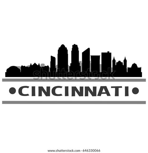 Cincinnati Skyline Silhouette Skyline Stamp Vector Stock Vector ...