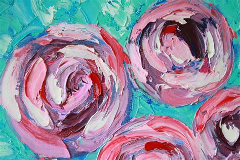 Rose Painting Original Art Abstract Rose Painting Floral Art | Etsy