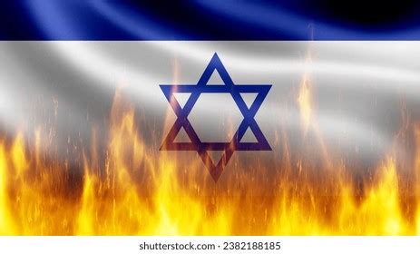 Israel Flag On Fire National Symbol Stock Illustration 2382188185 ...