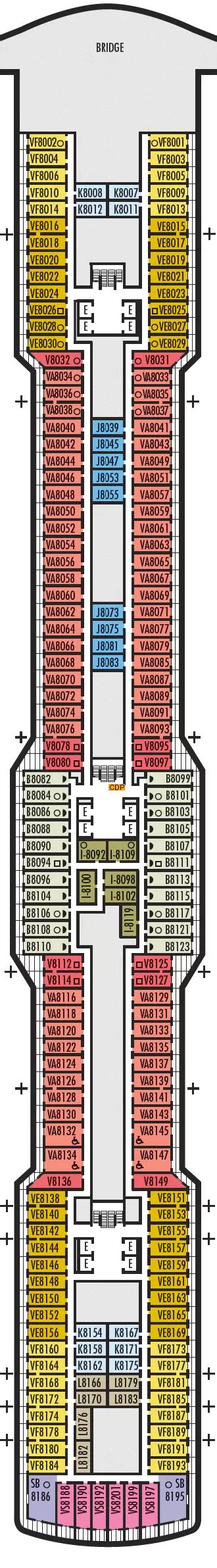 Koningsdam Navigation deck 8 plan | Cruisedeckplans.com