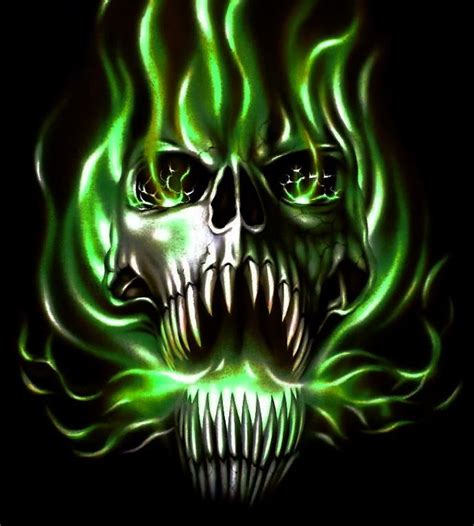 Green Skull | Skull wallpaper, Skull artwork, Skull pictures