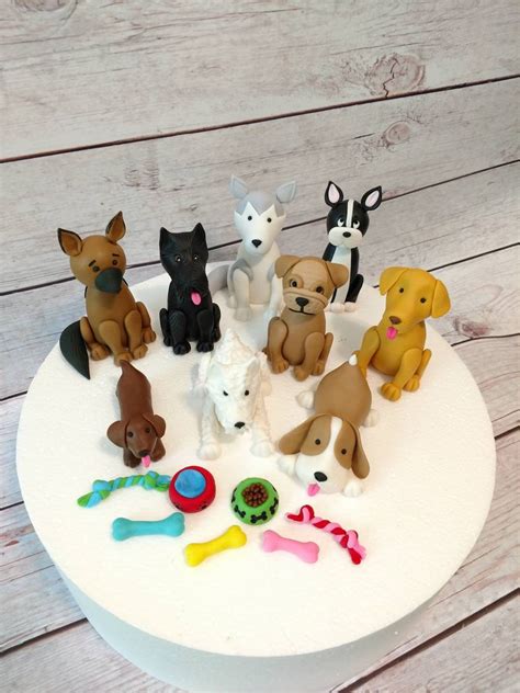 Fondant Dog Cake Toppers Fondant Dogs Dog Lover Party | Etsy